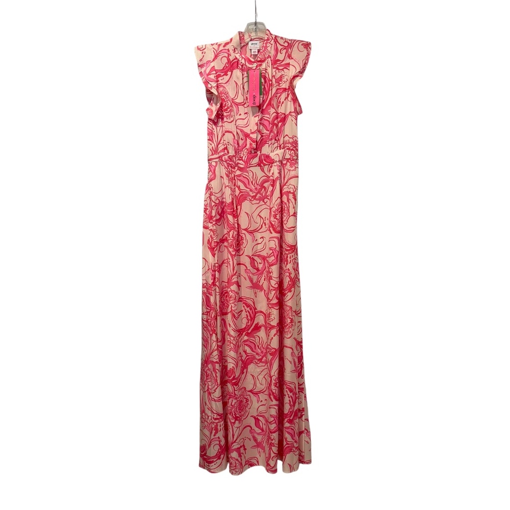 goop x Lilly Pulitzer Palm Beach silk Maxi Dress